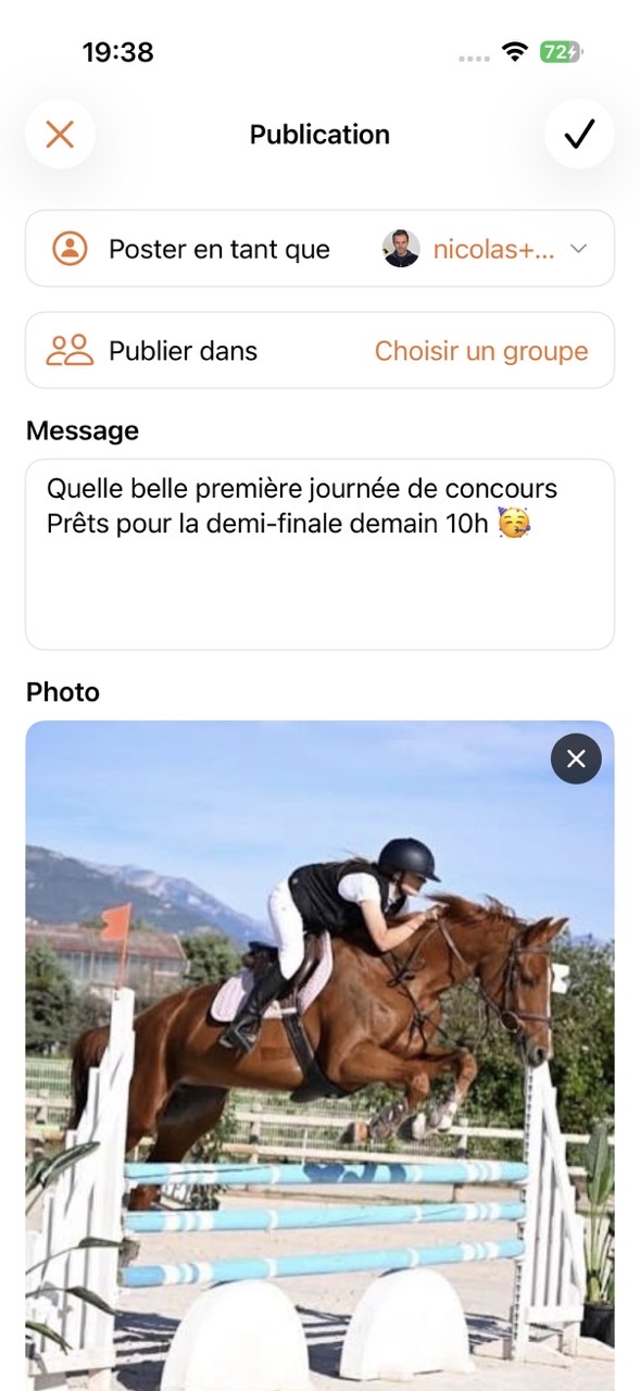 Publication d'une photo de concours